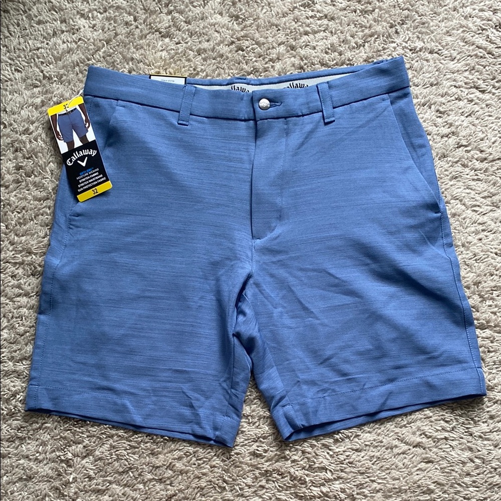 Callaway Blue Flat Front Shorts Lightweight Casual